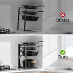 MUDEELA Pot and Pan Organizer Under Cabinet 15.75", 4-Tier Pot Rack, 2 Pack - Image 5