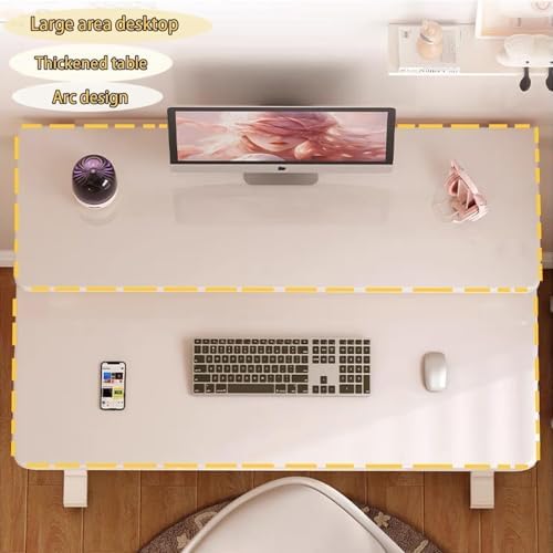 Rolling Computer Desk, 39.4 Inch Small Desks For Small Space, Portable Small Computer Desk with Monitor Stand & 3-Tier Storage, Portable Desk on Wheels for Writing, Home Office, Small Desk for Bedroom - Image 7