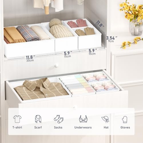 DIMJ Drawer Organizer Clothes Storage - 26 Pack Baby Dresser Organizer for Nursery, Foldable Closet Drawer Organizer Bins for Bedroom Organization, Fabric Storage Dividers for Socks, Underwears,White - Image 2