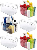 Clear Plastic Storage Bins, Perfect for Kitchen Organization or Pantry Organization and Storage, Laundry Room, Fridge, Freezer Organizer Plastic Storage Containers for Organizing, Cabinet Organizers by CONTROLKITCHEN