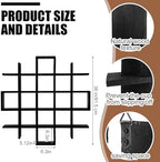 Suzile 5x5 Wall Shelf for Tea Cups Saucers, Rustic Wood Rack, Black - Image 2