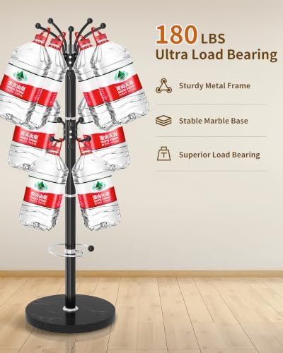 Metal Coat Rack, Modern Coat Rack Stand, 360°Rotary Coat Tree Stand - Image 5