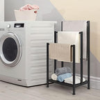 Freestanding Towel Rack, 3 Tier Metal Towel Rack, Black - Image 7