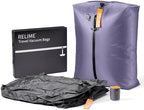 Relime Classic Series Vacuum Bags for Travel Luggage with Wireless Pump, Compression Bags for Carry On Suitcases and Backpack, Vacuum Seal Packing cube for Cloth Packing (2PC + PUMP Gray & Lavender) by Relime