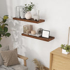 Fun Memories 32" W x 9.3" D Floating Shelves, Rustic Wood Deep Shelves for Bedroom, Kitchen, Living Room, Long Floating Shelf for Wall, Storage Display Wall Shelf for Books Decor, Rustic Brown - Image 2