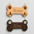 Personalized Dog Bone Leash Holder for Wall Mount, Custom Wooden Bone Leash Hook with Name, Pet Collar and Harness Organizer for Entryway, Key Hook Gift for Pet Lovers & Dog Owners, Home Wall Décor by VINARTSVN