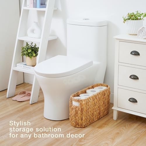 84ECO Toilet Paper Storage Basket, Toilet Paper Holder with Storage for Up to 8 Rolls, Coastal Bathroom Decor, Rattan Bathroom Accessories - Image 2