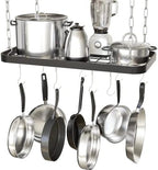 Hanging Pots and Pans Organizer Rack for Ceiling Wall Mount Grid Kitchen Pot Storage Shelves for Utensils, Cookware with 8 S Hooks (24.4 x 11.8 x 1.2 inches)- JACKCUBE DESIGN MK397B by JACKCUBEDESIGN
