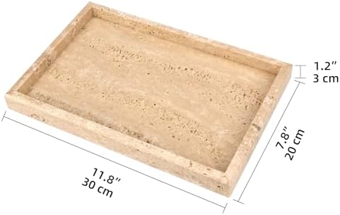 Marble Bathroom Vanity Tray, Travertine, 12"x 8" x1.2" - Image 2