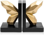 Butterfly Bookends – Luxury Decorative Gold & Black Resin Book Holders, Heavy Duty Book Stoppers for Bookshelves, Home Office, Library & Desk Decor, Elegant Gift for Book Lovers - Image 2