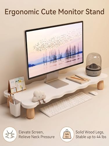 Monitor Stand Riser, white desktop organizer desk, Laptop Monitor Stand - Image 2