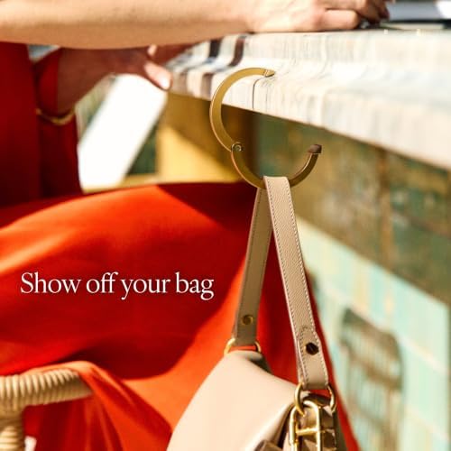 Attaché Purse Hook for Table - Portable Bag Hanger, Strong Durable Handbag Holder - 35lb Capacity Desk Hanger, Premium Bag Clip with Gift Box, Anti-Slip Car Tote Accessory - Aria Antique Gold - Image 2