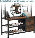 LUMTOK Hall Tree with Bench & Shoes Storage,Entryway Coat Rack with Drawers - Image 5