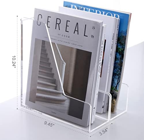 SANRUI Acrylic Desk Organizer Magazine File Holder, Clear, 2-Pack, A4 Size - Image 2