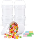 5 Pack 1 Gallon Food Storage Containers Plastic Buckets with Lid, White by METAPACK