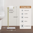 KES Freestanding Toilet Paper Holder, Brushed Gold, Marble Base, SUS304 - Image 6