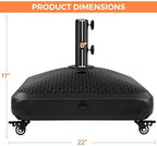 Yaheetech 123lbs Capacity Fillable Mobile Umbrella Base, Faux Rattan, Black - Image 3