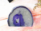 JIC Gem Purple Agate Geode Bookends Heavy Duty Crystal Stone Book Holders - Image 2