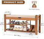 39.4in Shoe Bench with Coat Rack, Entryway Shoe Rack Organizer for Hallway - Image 2