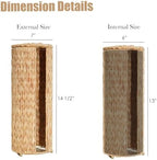 PINXIURY Water Hyacinth Paper Roll Holder, Wicker Toilet Paper Holder Stand for Bathroom, 3 Rolls of Toilet Paper Storage, Toilet Roll Holder Stand for Bathroom and Under Sink - Image 2