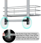 Shower Caddy Hanging (Silver), Adjustable Anti-Swing-Over The Shower Head Caddy, 4 Tier Height Bathroom Storage Organizer Bathroom Shelves Basket Rack Shower Caddies (4Tier) - Image 7