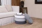 20x15 Inch Extra Large Round Cotton Rope Storage Basket with Lid, Decorative Woven Bin with Cover for Living Room Bedroom Closet, Grey Mix & Dark Grey - Image 5