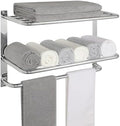 Towel Rack for Bathroom, DEWVIE 23 Inch Tower Holder with Tower Bars, SUS 304 Stainless Steel Lavatory Bath Towel Shelf Towel Hanger Wall Mount, 3-Tier (Brushed Nickel) by DEWVIE