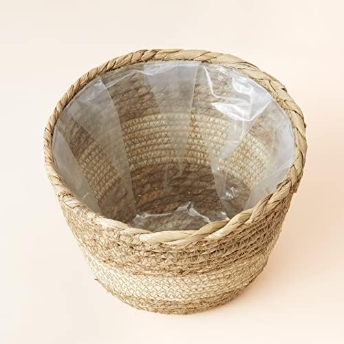 LA JOLIE MUSE Seagrass Basket Planters for Indoor Plants, Flower Pot 3 Pack - Image 5