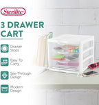 Sterilite Clearview 3-Drawer Cart Small Plastic Storage Organizer, 18-Pack - Image 4