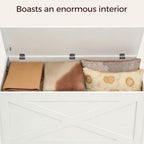 MAHANCRIS 39.4" Storage Chest with Lid, Storage Bench with Safety Hinges - Image 6