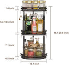Across-star Lazy-Susan-Organizer-Spice-Rack, 3-Tier Rotating Spice Organizer for Cabinet Pantry, Seasoning Holder Shelf with Adjustable Height, Kitchen Counter Shelf Countertop Organzier - Image 3