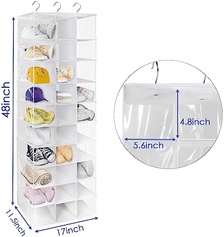 Libeder 30 Section Hanging Shoe Organizer & Storage for Closet, White - Image 3