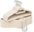 Velvet Hangers 30 Pack, Ivory Non Slip Hangers with 360° Swivel Hook by Sishynio