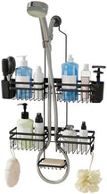 Shower Caddy Hanging for Bathroom Organizers and Storage - 3-Tier Adjustable Anti-Swing Shower Organizer Hanging with Heavy-Duty Suction Cups, Damage-Free Rustproof (Black) by Unknown
