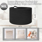 Goodpick Large Woven Dirty Clothes Basket for Nursery & Living Room, 85L - Image 3