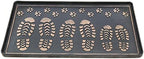ART & ARTIFACT Rubber Boot Tray Wet Shoe Tray for Entryway Indoor Outdoor Snow Boot Mat Extra Large Shoe Tray 32" x 16", Black, Footprints & Paws - Image 5