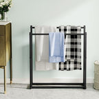 Honiter Towel Racks for Bathroom, 2 Tiers Wider Towel Drying Rack Outdoor, Free Standing Towel Rack, Pool Towel Blanket Stand and Display Rack for Oversized Bath Towels, Black - Image 7