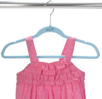 Simplify Kids 100 Pack Velvet Hangers with Shark Icon in Light Blue - Image 4
