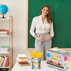 Mifoci 8 Pcs Pencil Dispenser for Classroom Stainless Steel, Silver - Image 7