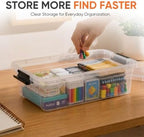 Superio 13.7 Quart Clear Plastic Storage Bin with Lid, Stackable Organizer Box, BPA-Free Storage Container for Home, Garage, School & Office, 2 Pack - Image 2