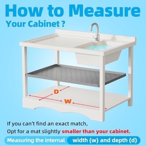Winisok Waterproof Under Sink Mat 40" x 19", Silicone Mat, Beige - Image 6