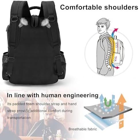 Barber Supplies Bag, Portable Backpack for men, Travel Clipper Tool Bookbag - Image 2