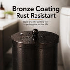 [2023 Upgraded Version] HUJI Rust Resistant Stainless Steel Toilet Paper Roll Canister Holder w/Removable Base for Bathroom Storage (1 Pack, Toilet Paper Canister) (Bronze) - Image 6
