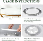 Koville 16'' Marble Lazy Susan for Kitchen Counter, White Marble Turntable for Dinning, Lazy Susans Organizer for Cabinet, Serving Rotation Spinning Tabletop Organizer Swiveling, Spice Rack Storage - Image 3