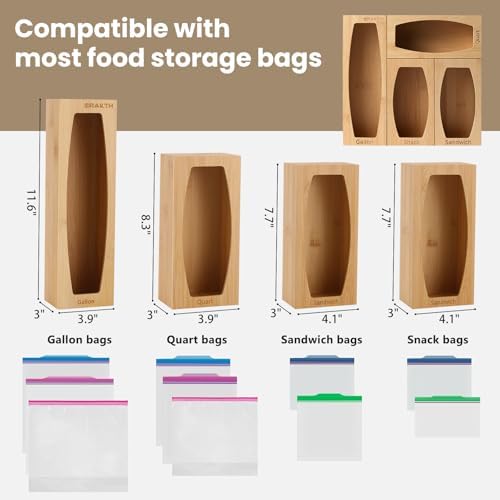 CRAKTH Plastic Bag Storage Organizer for Kitchen Drawer, Bamboo - Image 5