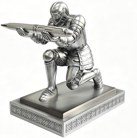 Knight Pen Holder Pen Stand Desk Organizer and Accessories Silver by HDMbigmiHomeDecorations