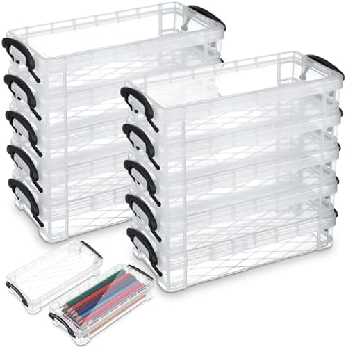 Gueevin 12 Pcs Pencil Box Clear Plastic Pencil Case, Grey by Gueevin