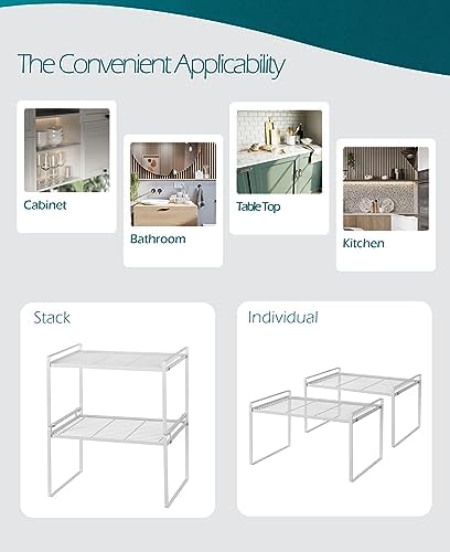 Shantton Cabinet Shelf Organizer, Pantry Shelf Rack, White 16.1x10.6x9.5 - Image 5
