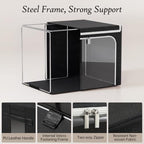 Yecaye Large Clothes Storage Bins with Metal Frame, 66L, 3 Pack, Black - Image 2