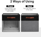 Bagnizer Storage Cubes, 4 Pack Linen Foldable Storage Bins (13 x 13 inch) with Clear Window and Handles, Fabric Organizer for Shelf Closet, Clothes, Books - (Gray and Black) - Image 7